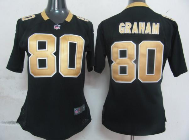 Cheap Womens Nike New Orleans Saints 80 Graham Black Nike NFL Jerseys