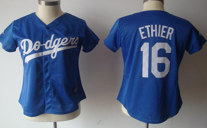 Women Los Angels Dodgers #16 Andre Ethier Blue 2011 Women's MLB Jerseys