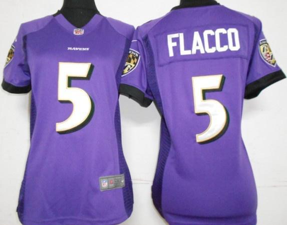 Cheap Women Nike Baltimore Ravens #5 Joe Flacco Purple Nike NFL Jerseys