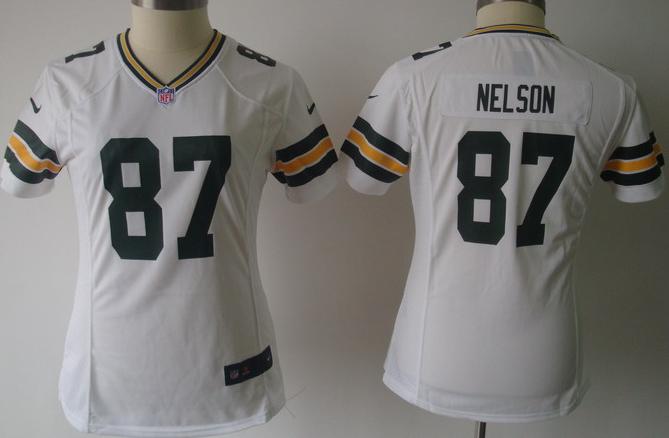 Cheap Womens Nike Green Bay Packers 87 Nelson White Nike NFL Jerseys