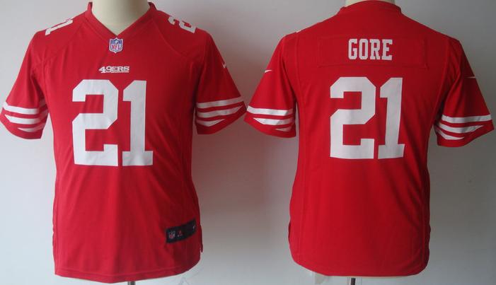 Kids Nike San Francisco 49ers #21 Frank Gore Red Nike NFL Jerseys Cheap