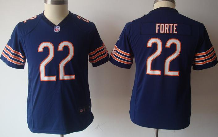 Kids Nike Chicago Bears 22# Matt Forte Blue Nike NFL Jerseys Cheap
