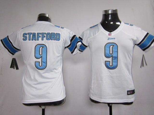 Cheap Women Nike Detroit Lions 9# Matthew Stafford White Nike NFL Jerseys