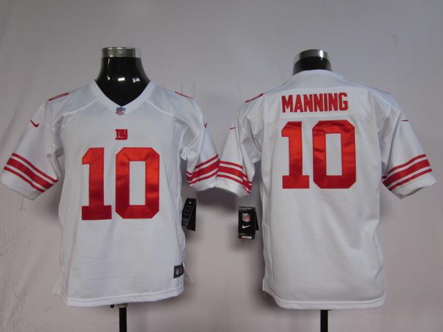 Kids Nike New New York Giants #10 Eli Manning White Nike Jersey Cheap