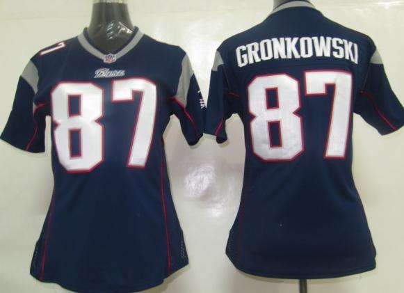Cheap Women Nike New England Patriots 87 Gronkowski Blue Nike NFL Jerseys
