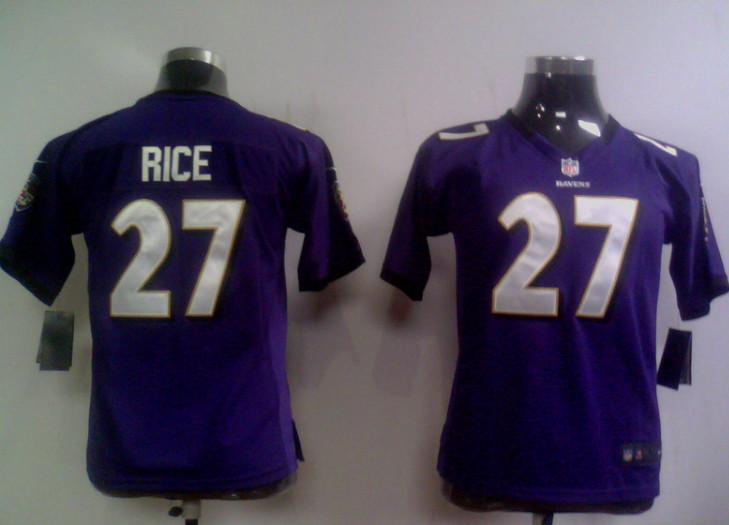 Kids Nike Baltimore Ravens #27 Ray Rice Purple Nike NFL Jerseys Cheap