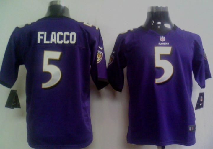 Kids Nike Baltimore Ravens #5 Joe Flacco Purple Nike NFL Jerseys Cheap