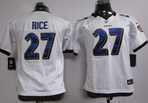 Kids Nike Baltimore Ravens #27 Ray Rice White Nike NFL Jerseys Cheap