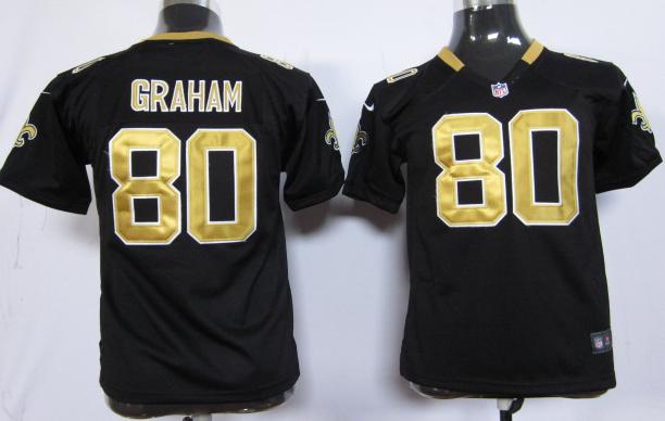 Kids Nike New Orleans Saints #80 Jimmy Graham Black Nike NFL Jerseys Cheap