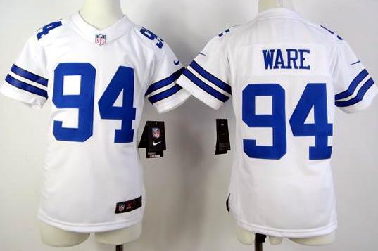 Kids Nike Dallas Cowboys #94 DeMarcus Ware White Nike NFL Jerseys Cheap