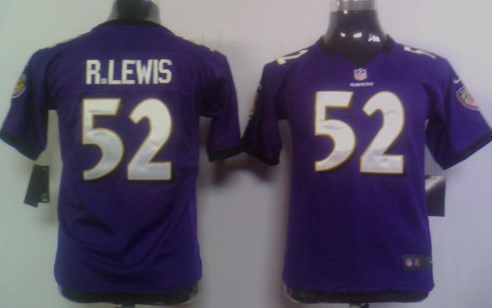 Kids Nike Baltimore Ravens #52 Ray Lewis purple Nike NFL Jerseys Cheap