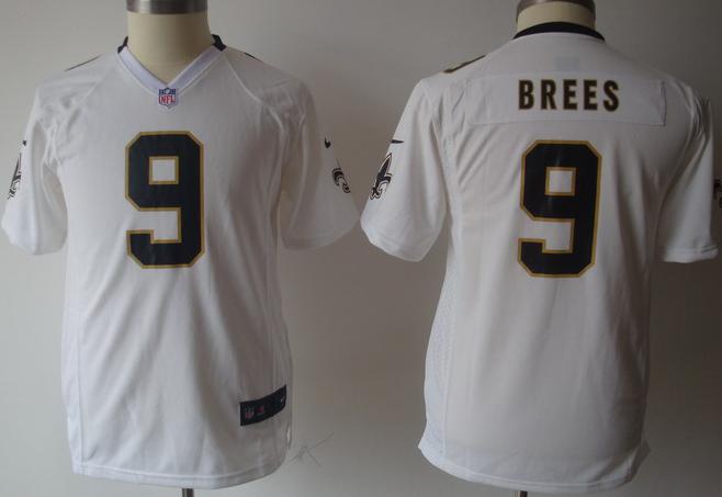 Kids Nike New Orleans Saints #9 Drew Brees White Nike NFL Jerseys Cheap