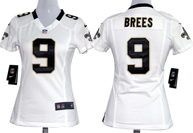 Cheap Womens Nike New Orleans Saints 9 Brees White Nike NFL Jerseys