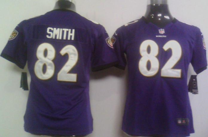 Cheap Women Nike Baltimore Ravens #82 Smith purple Nike NFL Jerseys