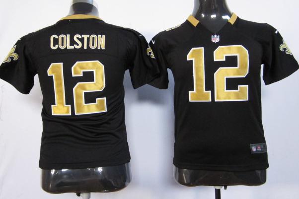 Kids Nike New Orleans Saints #12 Marques Colston Black Nike NFL Jerseys Cheap