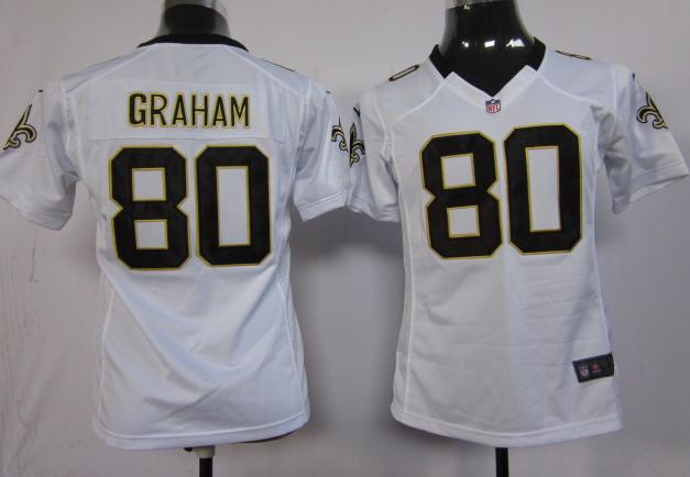 Cheap Women Nike New Orleans Saints #80 Jimmy Graham White Nike NFL Jerseys