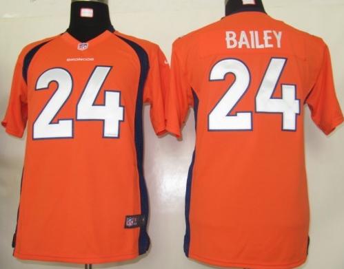 Kids Nike Denver Broncos 24# Champ Bailey Orange Nike NFL Jerseys Cheap