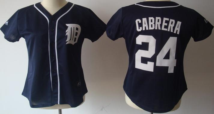 Women Detroit Tigers 24 Cabrera Black 2011 Women's MLB Jerseys