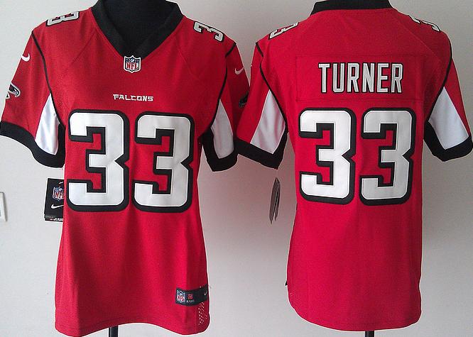 Cheap Women Nike Atlanta Falcons #33 Michael Turner Red Nike NFL Jerseys
