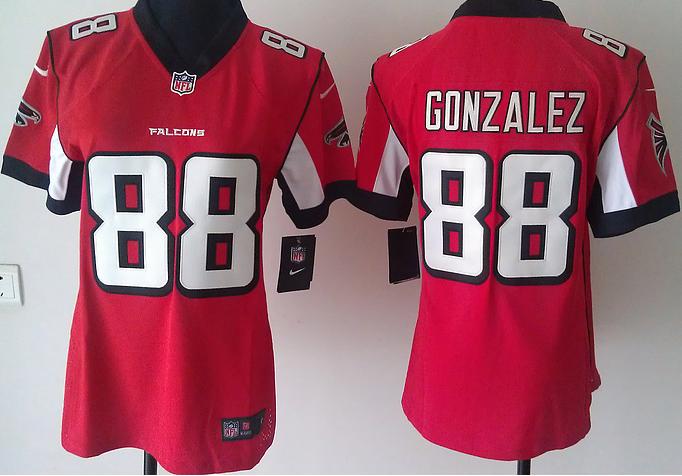Cheap Women Nike Atlanta Falcons #88 Tony Gonzalez Red Nike NFL Jerseys