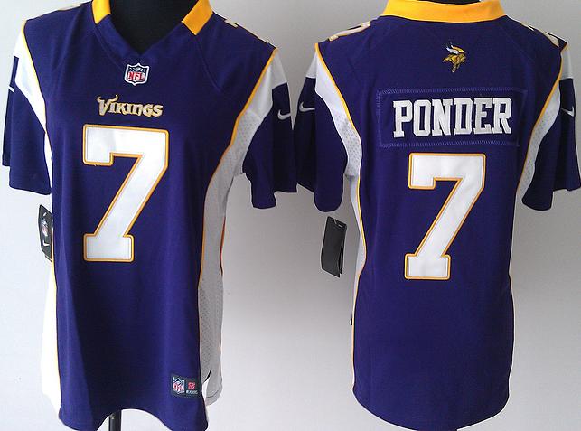 Cheap Women Nike Minnesota Vikings 7# Christian Ponder Purple Nike NFL Jerseys
