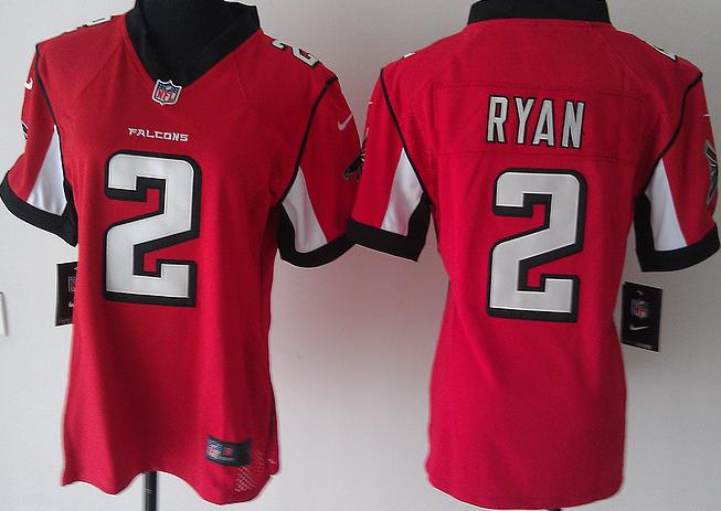 Cheap Women Nike Atlanta Falcons #2 Matt Ryan Red Nike NFL Jerseys