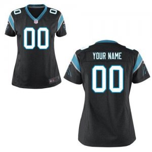 Cheap Women Nike Carolina Panthers Customized Game Team Color Black Nike NFL Jerseys