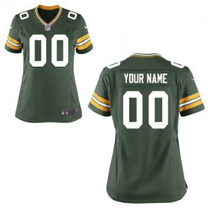 Cheap Women Nike Green Bay Packers Customized Game Team Color Green Nike NFL Jerseys