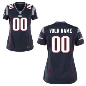 Cheap Women Nike New England Patriots Customized Game Team Color Blue Nike NFL Jerseys