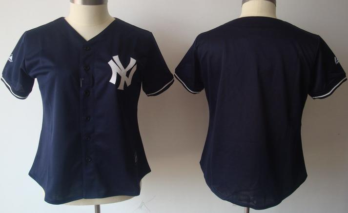 Women New York Yankees Blank Black 2011 Women's MLB Jerseys