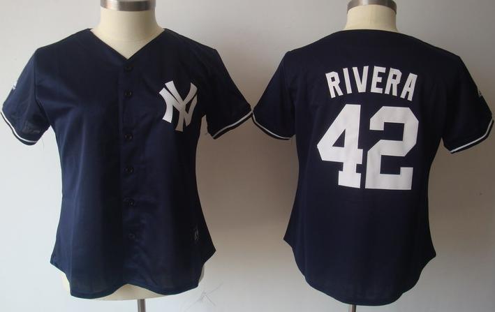 Women New York Yankees 42 Mariano Rivera Black 2011 Women's MLB Jerseys
