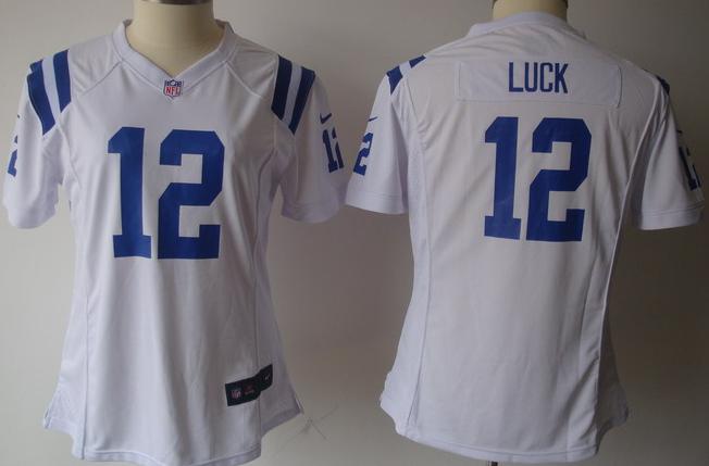Cheap Women Nike Indianapolis Colts #12 Andrew Luck White Nike NFL Jerseys