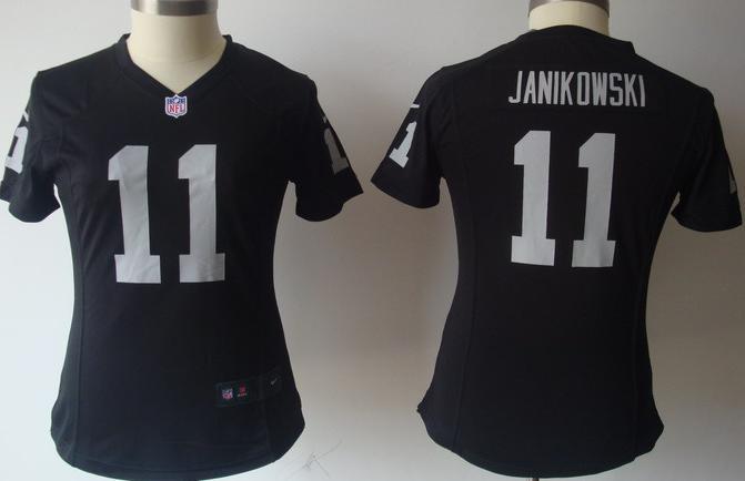 Cheap Women Nike Oakland Raiders #11 Sebastian Janikowski Black Nike NFL Jerseys