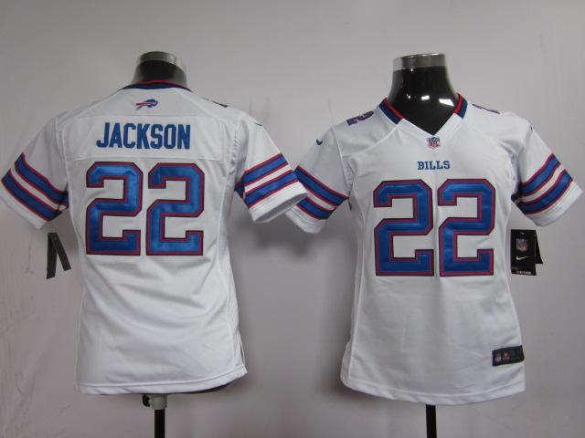 Cheap Women Nike Buffalo Bills 22 Jackson White Nike NFL Jerseys