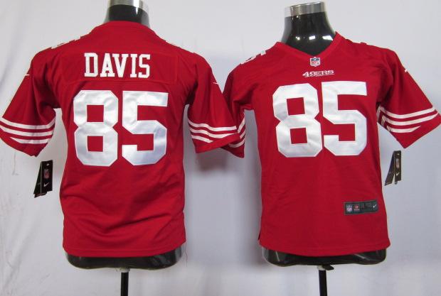 Kids Nike San Francisco 49ers #85 Vernon Davis Red Nike NFL Jerseys Cheap