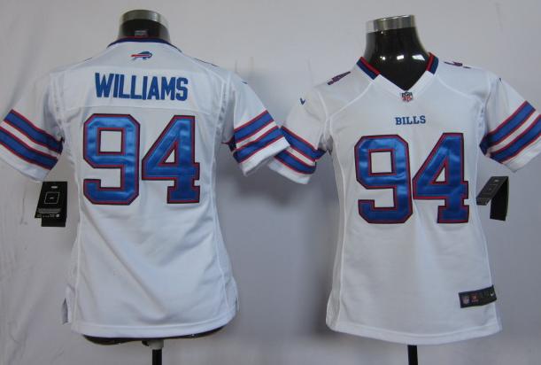 Cheap Women Nike Buffalo Bills #94 Williams White Nike NFL Jerseys