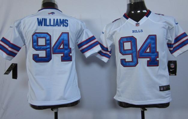 Kids Nike Buffalo Bills #94 Williams White Nike NFL Jerseys Cheap