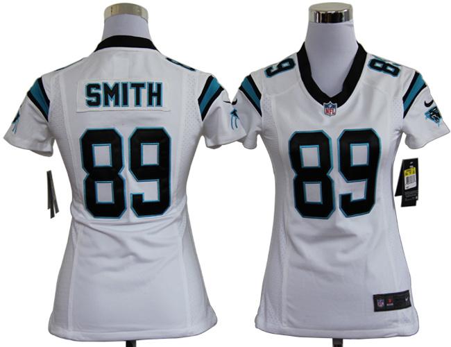 Cheap Women Nike Carolina Panthers #89 Steve Smith White Nike NFL Jerseys