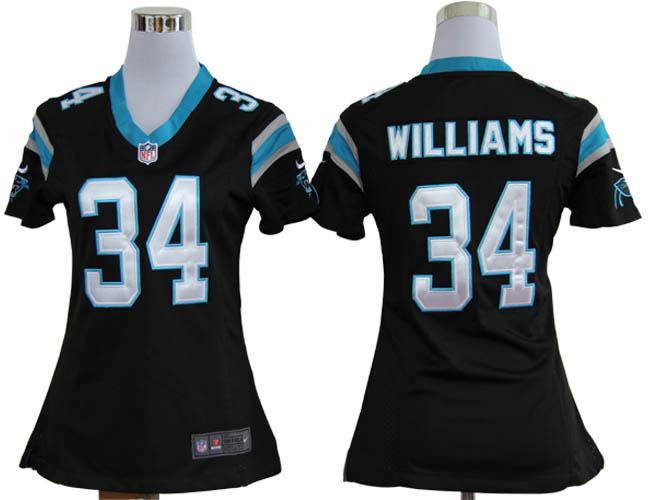 Cheap Women Nike Carolina Panthers #34 DeAngelo Williams Black Nike NFL Jerseys