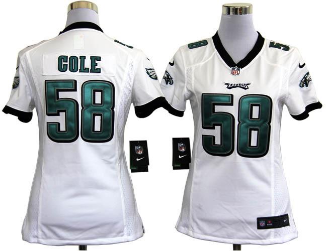 Cheap Women Nike Philadelphia Eagles 58 Trent Cole White Nike NFL Jerseys