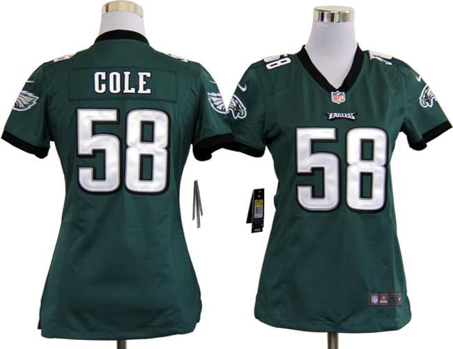 Cheap Women Nike Philadelphia Eagles 58 Trent Cole Dark Green Nike NFL Jerseys