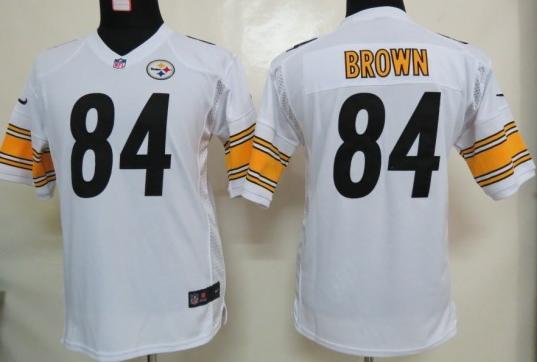 Kids Nike Pittsburgh Steelers #84 Antonio Brown White Nike NFL Jerseys Cheap