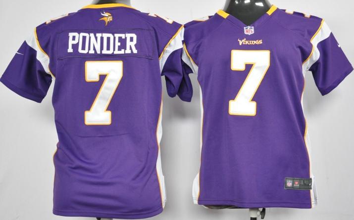 Kids Nike Minnesota Vikings 7# Christian Ponder Purple Nike NFL Jerseys Cheap