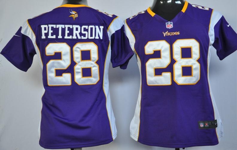 Cheap Women Nike Minnesota Vikings 28# Adrian Peterson Purple Nike NFL Jerseys