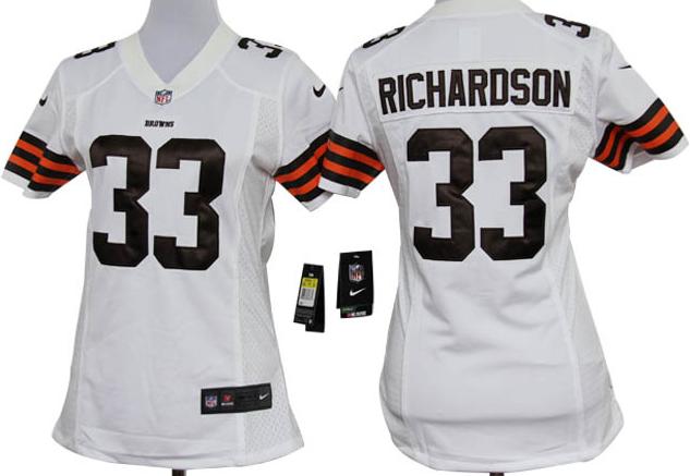 Cheap Women's Nike Cleveland Browns 33# Trent Richardson White Nike NFL Jerseys