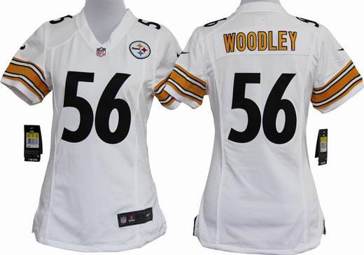Cheap Women Nike Pittsburgh Steelers #56 Lamarr Woodley White Nike NFL Jerseys