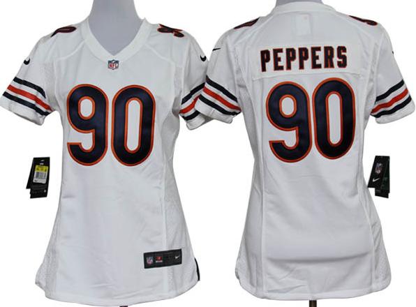 Cheap Women Nike Chicago Bears 90 Julius Peppers White Nike NFL Jerseys