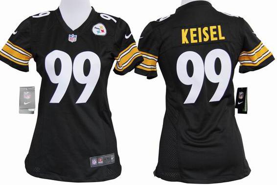 Cheap Women Nike Pittsburgh Steelers 99# Brett Keisel Black Nike NFL Jerseys