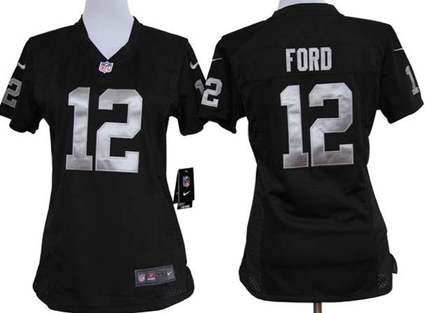 Cheap Women Nike Oakland Raiders #12 Jacoby Ford Black Nike NFL Jerseys