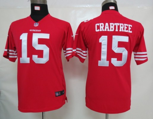 Kids Nike San Francisco 49ers 15# Michael Crabtree Red Nike NFL Jerseys Cheap